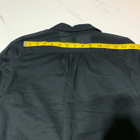 EUC H&M Women’s Lightweight Black Button Down Full Length Cotton Longsleeves Top - Picture 14 of 15